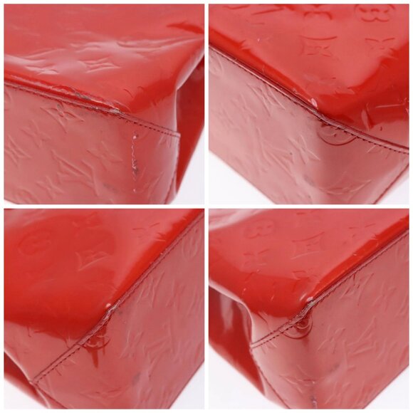 LOUIS VUITTON Monogram Vernis Reade PM Hand Bag Red Rouge M91088 LV Auth 141879 - Picture 14 of 16